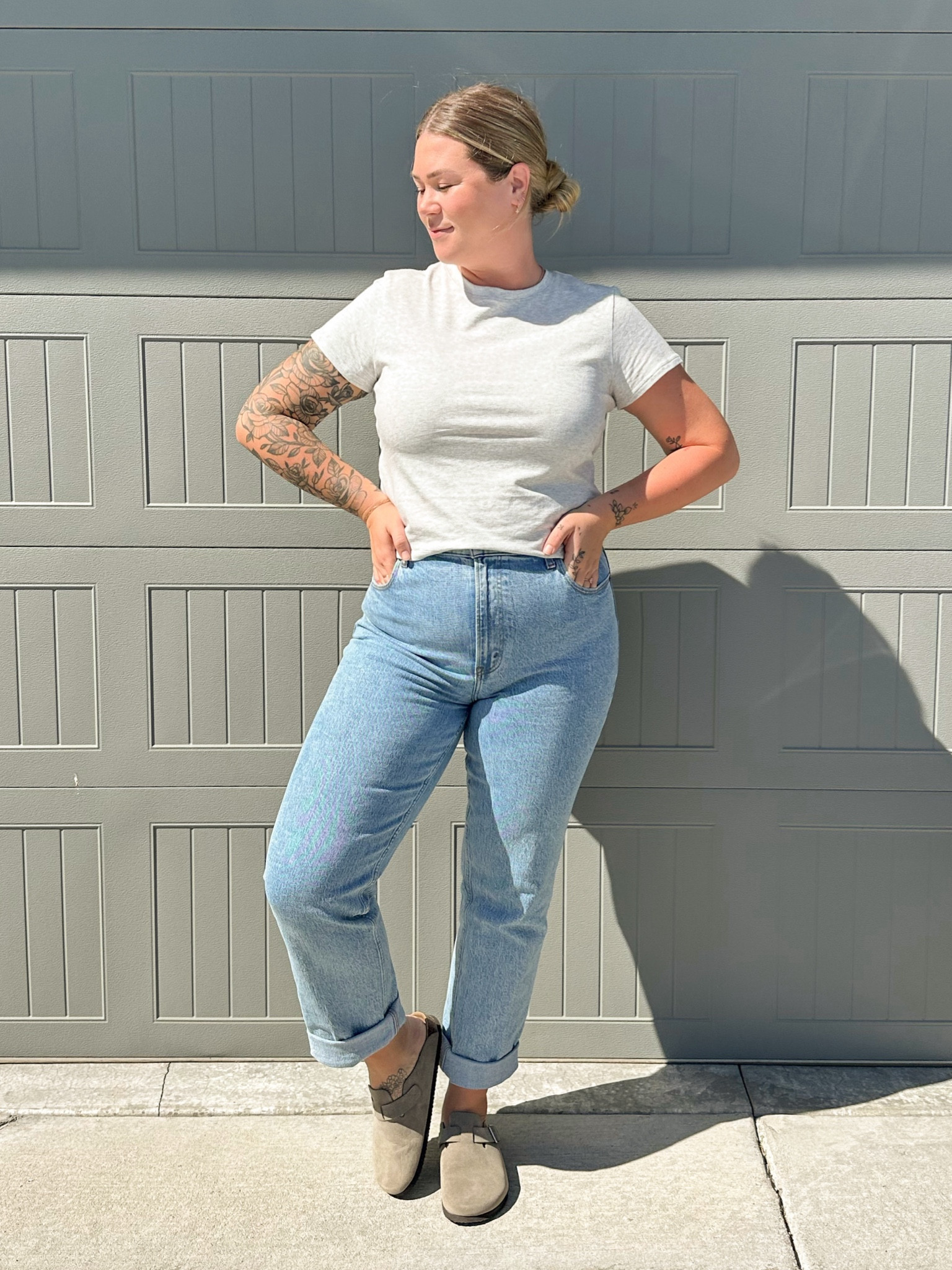 For those not quite fall days, but not quite summer days 🫶🏻
These old navy baby tees are THE softest and so inexpensive (XL)
Abercrombie jeans are 33L. 
Target Birk dupes (10)

#LTKSaleAlert #LTKStyleTip #LTKMidsize