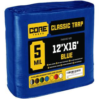 12 ft. x 16 ft. Blue 5 Mil Heavy Duty Polyethylene Tarp, Waterproof, UV Resistant, Rip and Tear Proof | The Home Depot