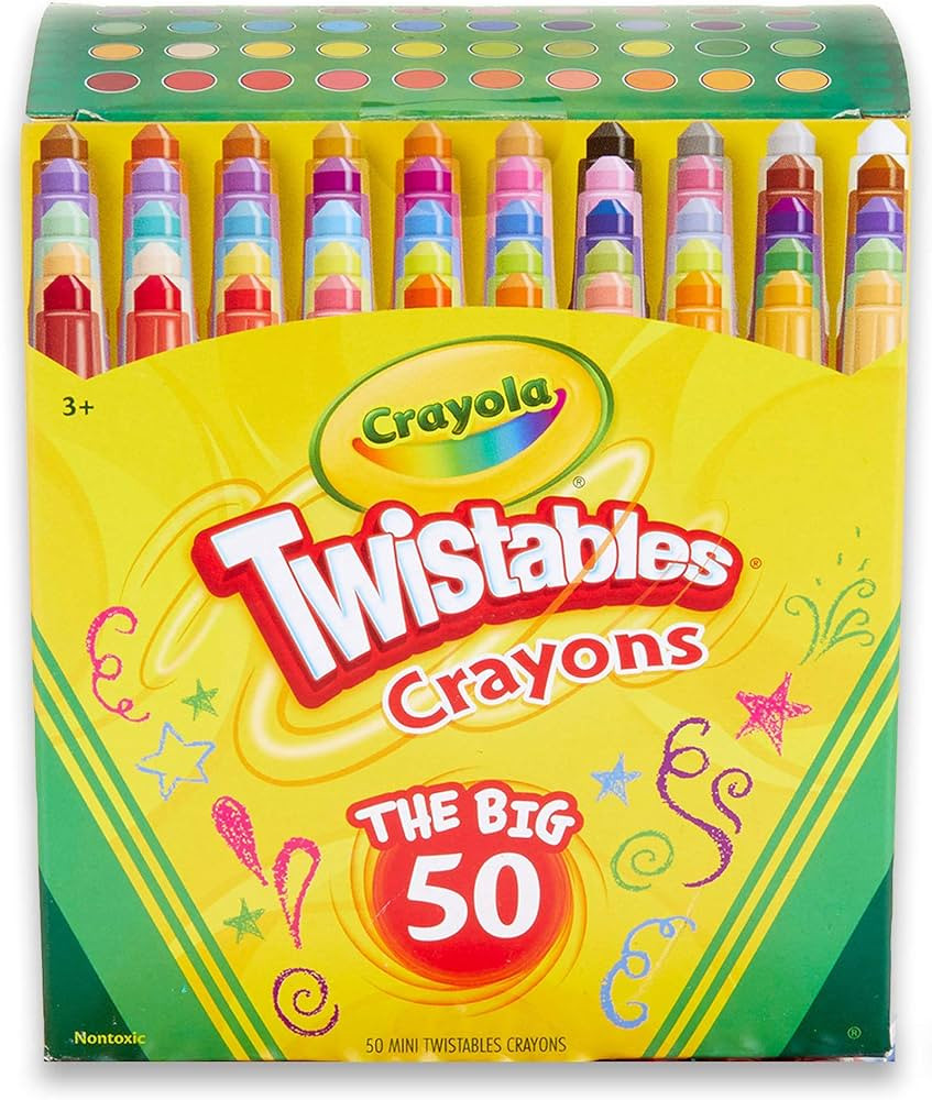 Crayola Mini Twistables Crayons Coloring Kit (50 Count), Toddler Crayons, Coloring Supplies, Gift... | Amazon (US)