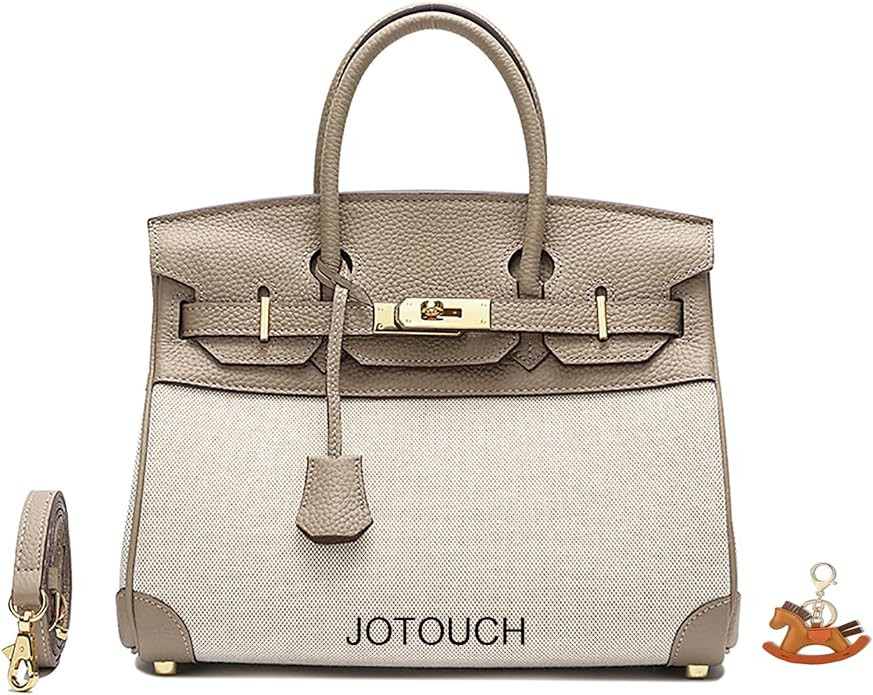 Top Handle Bags for Women, Leather and Canvas Satchel Purses Handbags Ladies Tote Bag with Adjust... | Amazon (US)