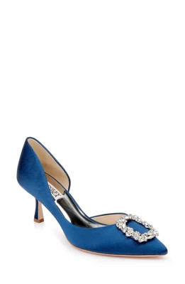 Fabia II Kitten Heels with Crystal Buckle | Badgley Mischka