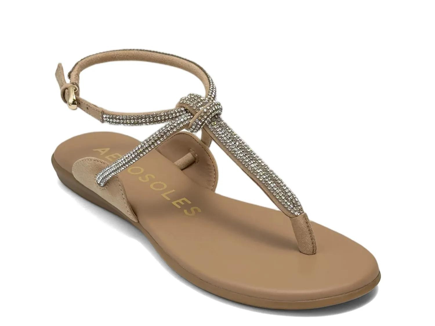 Aerosoles Gioiosa Flat Sandal | Women's | Beige | Size 6.5 | Sandals | Ankle Strap | DSW