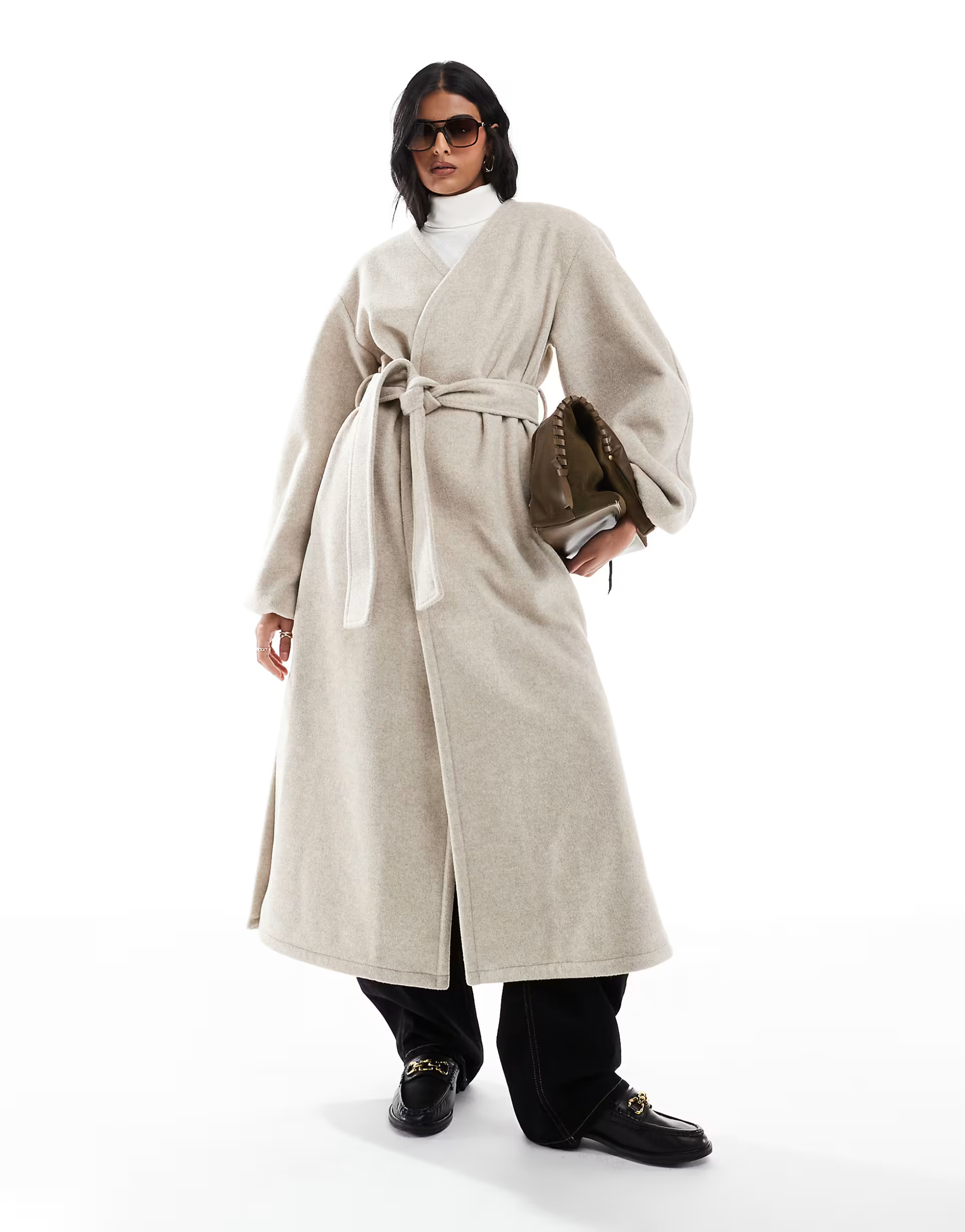 ASOS DESIGN lightweight longline formal coat in oatmeal | ASOS | ASOS (Global)