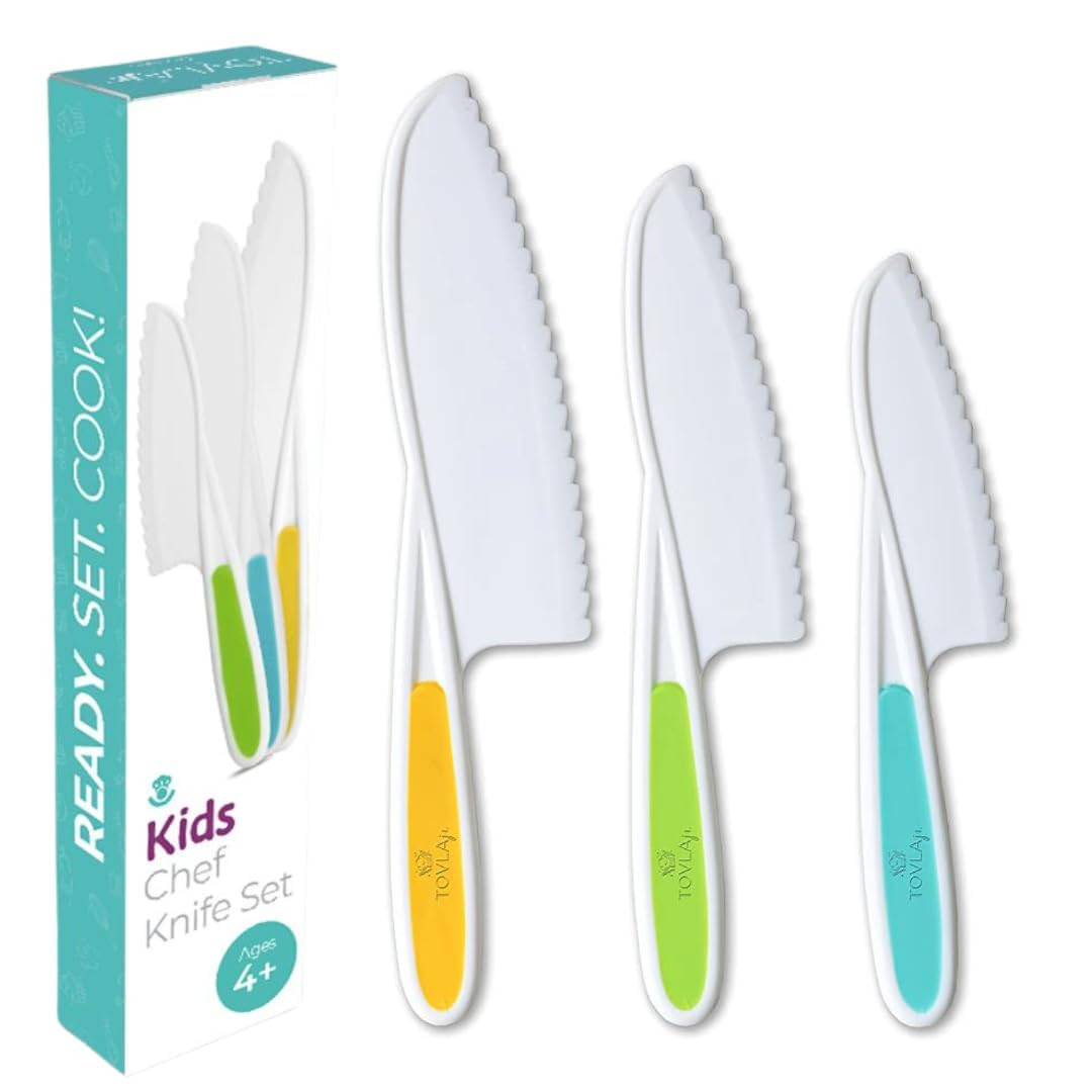 Tovla Jr. Kid Safe Knife Set for Real Cooking | 3-Piece Toddler Kitchen Knives | Montessori & STE... | Amazon (US)