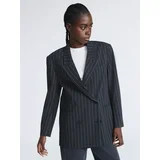 Scoop Women’s and Women’s Plus Pinstripe Oversized Double Breasted Blazer, Sizes XS-4X | Walmart (US)