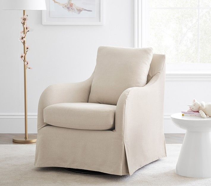 Kelsey Slipcovered Swivel Glider | Pottery Barn Kids