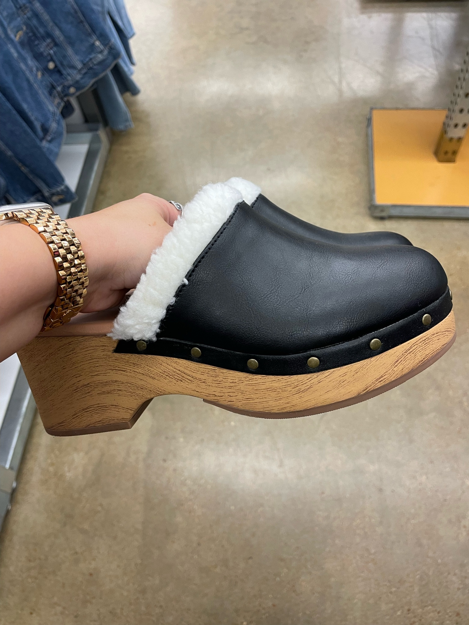 Faux leather sherpa lined clog mule! 

#LTKsalealert #LTKHoliday #LTKstyletip