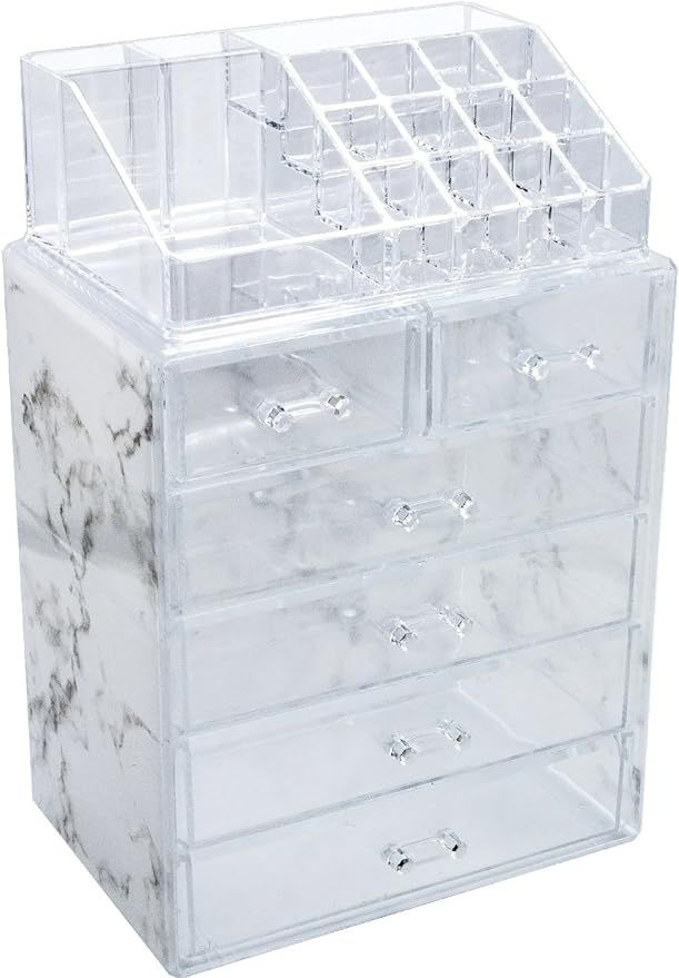 Sorbus Luxe Marble Cosmetic Makeup and Jewelry Storage Case Display - Spacious Design - Great for... | Amazon (US)