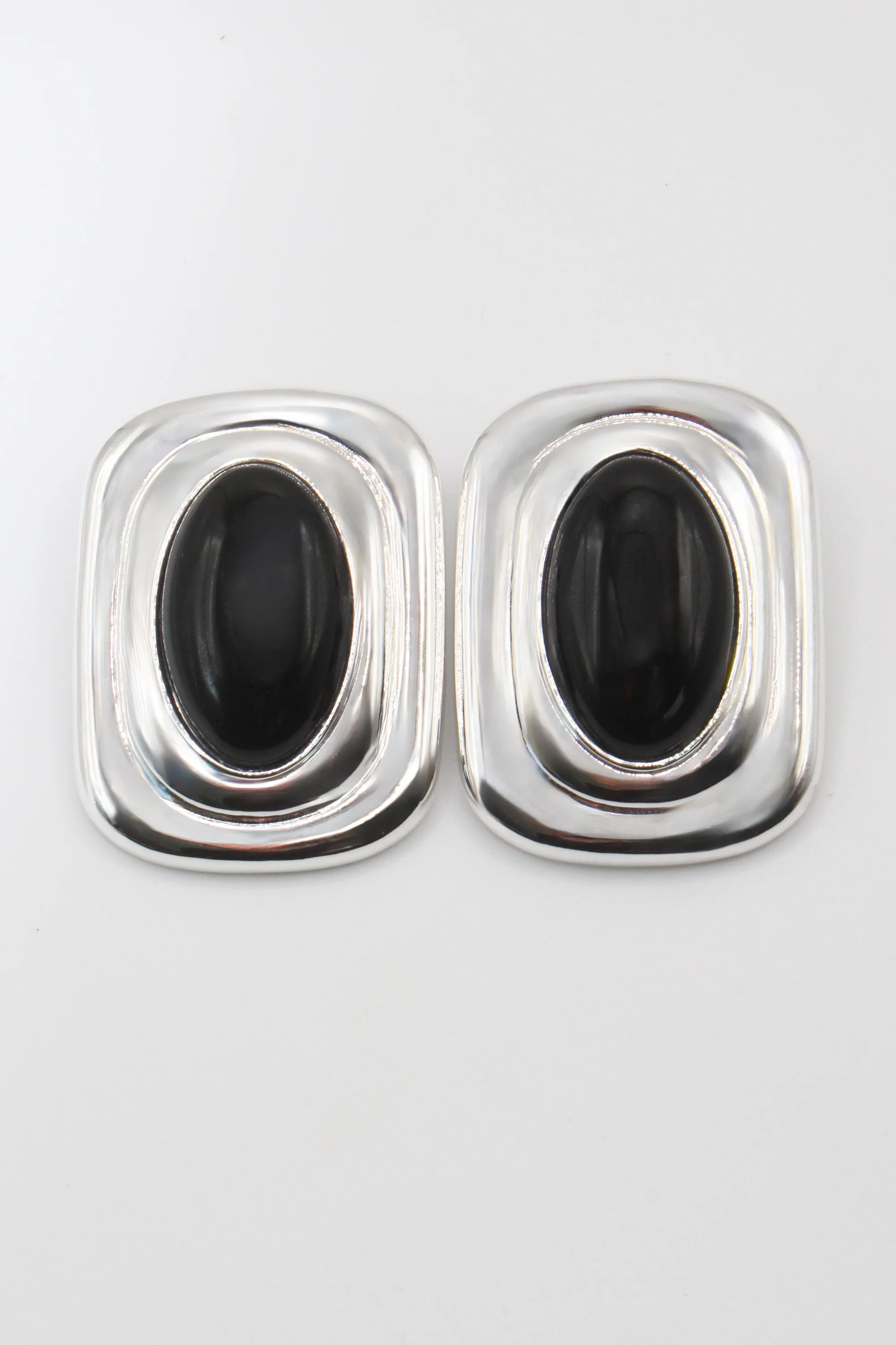 Fifth Avenue Flame Statement Earrings in Black & Silver | Tame New York | Tame New York