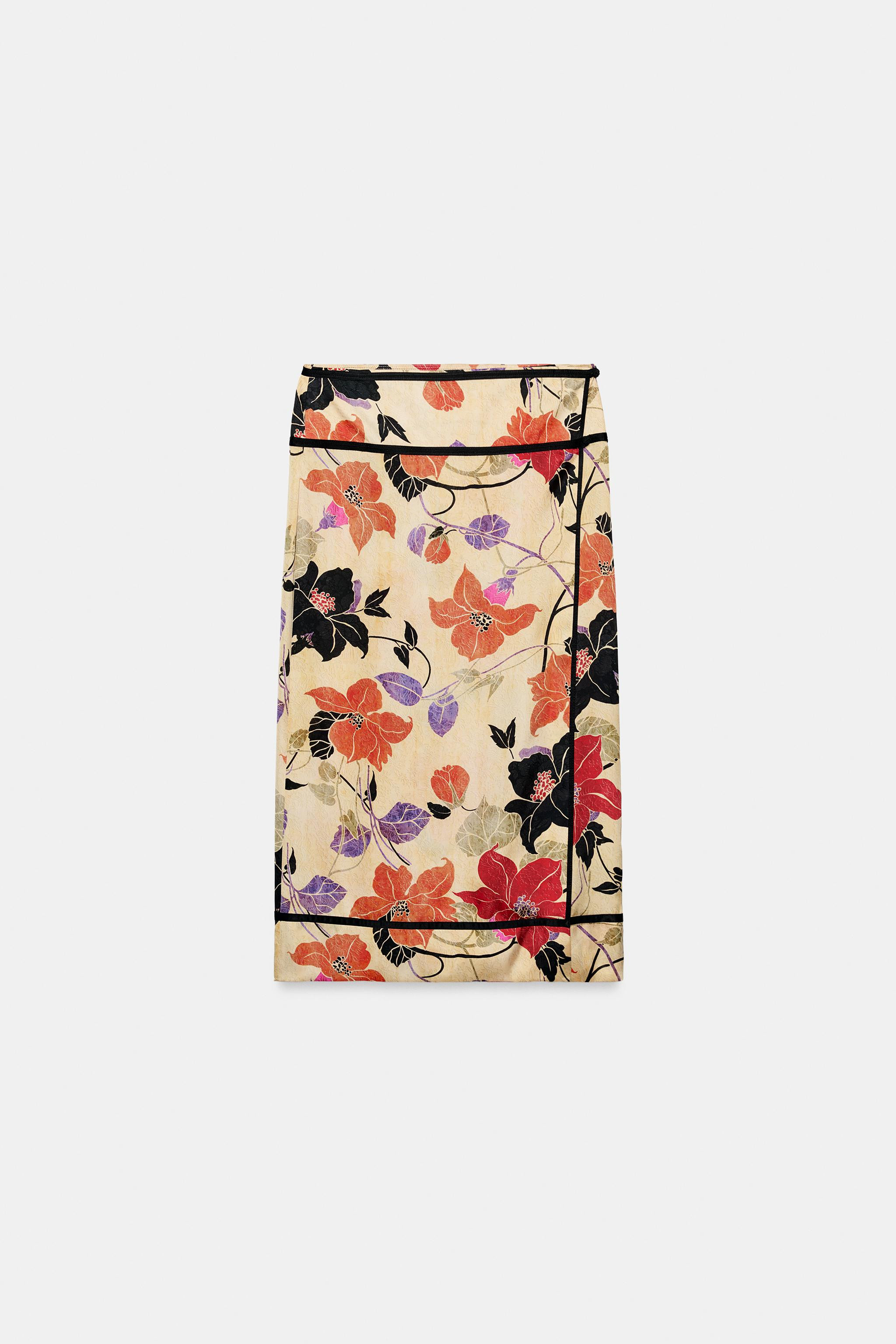 ZW COLLECTION FLORAL SARONG SKIRT | Zara US
