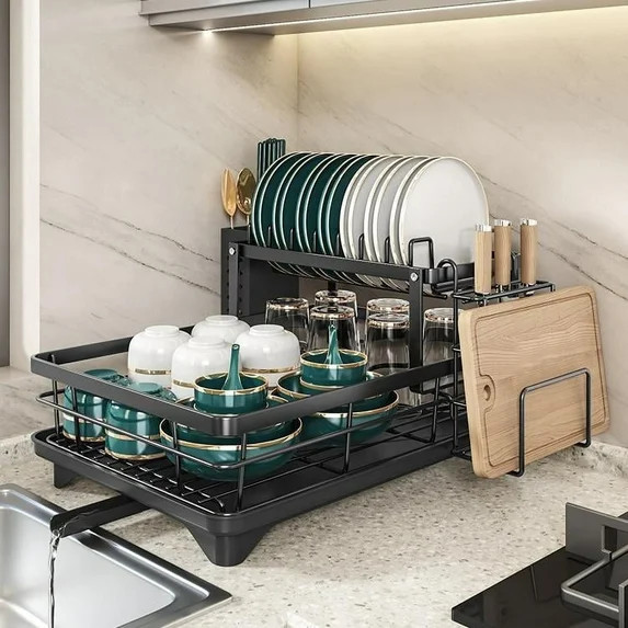 Escorredor de pratos - Escorredor de pratos que economiza espaço, Escorredores de pratos para ba... | Walmart (US)