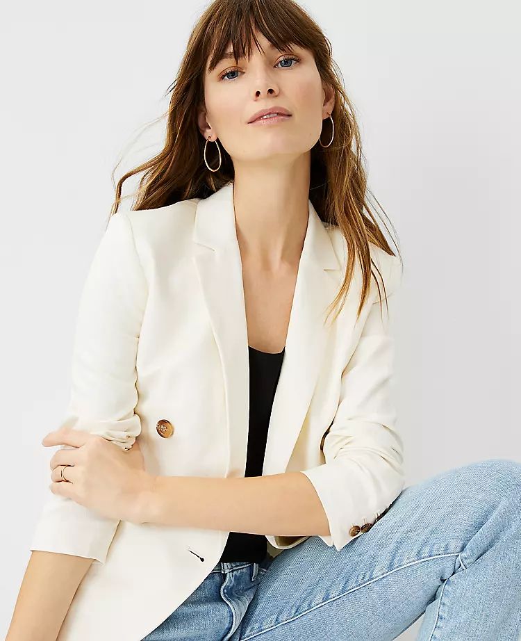 Twill Double Breasted Blazer | Ann Taylor (US)