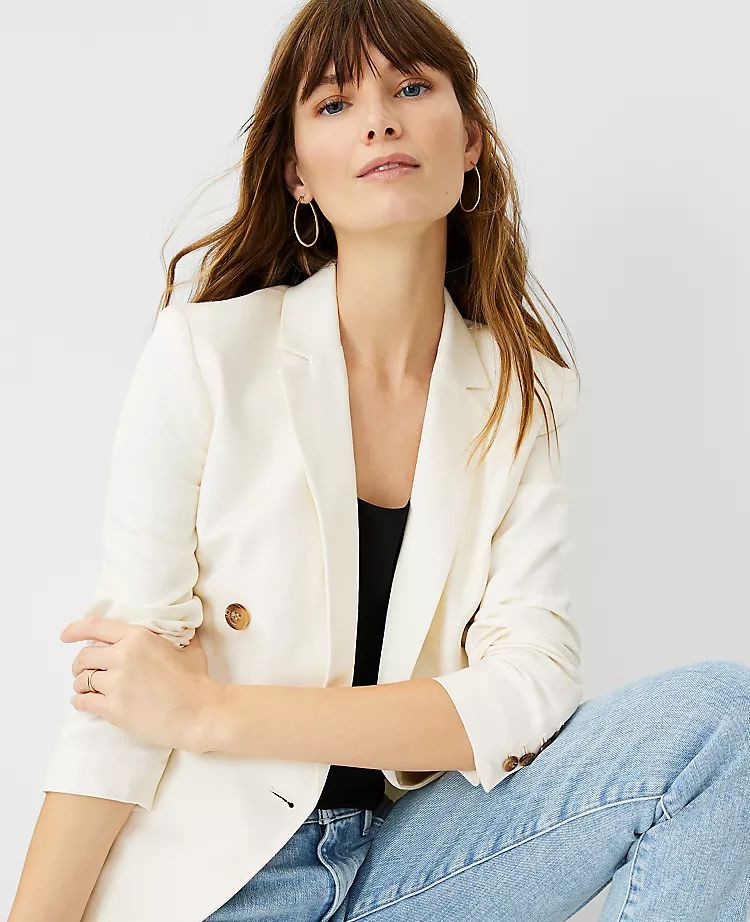 Twill Double Breasted Blazer | Ann Taylor (US)