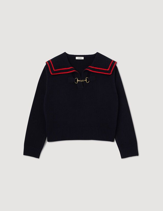 Sweater with an open collar | Sandro-Paris US