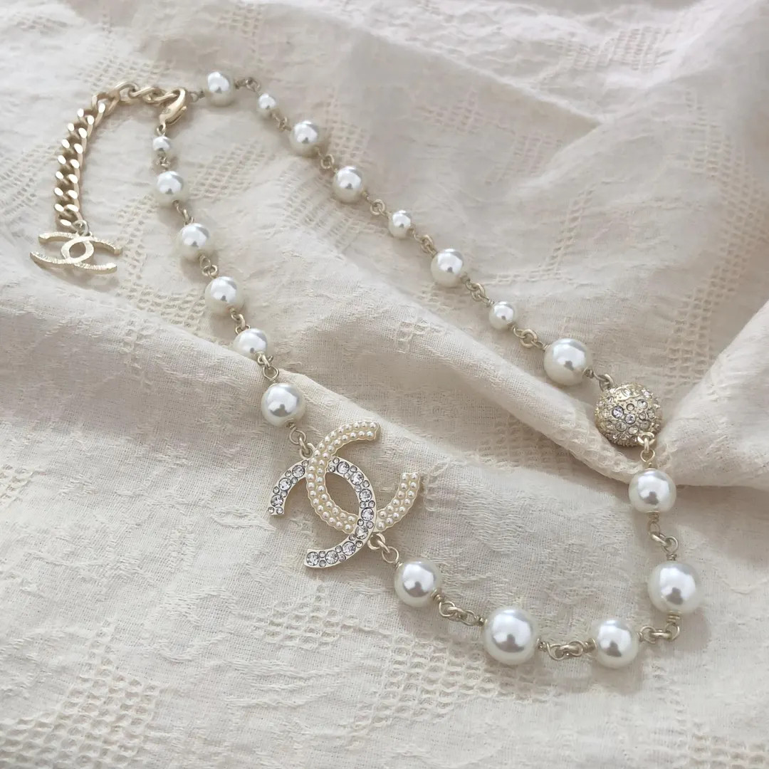 Chanel Vintage Pearl Sautoir Necklace With Diamond-encrusted CC Logos, Luxurious Multi-layered Je... | Etsy (US)