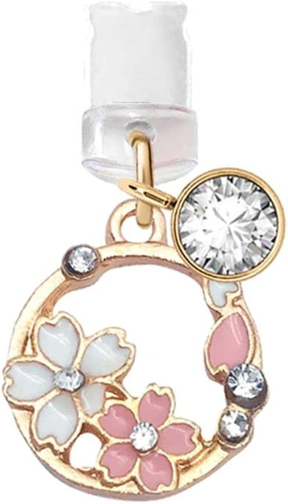 ELISE & FONDA CP85 USB Charging Port Anti Dust Plug Little Cherry Blossom Garland Pendant Phone C... | Amazon (US)