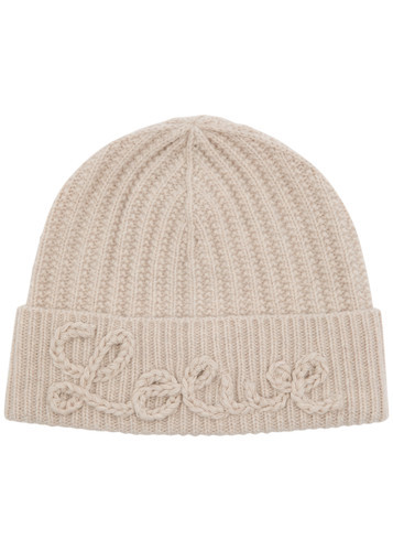 Logo-appliqué ribbed wool beanie | Harvey Nichols
