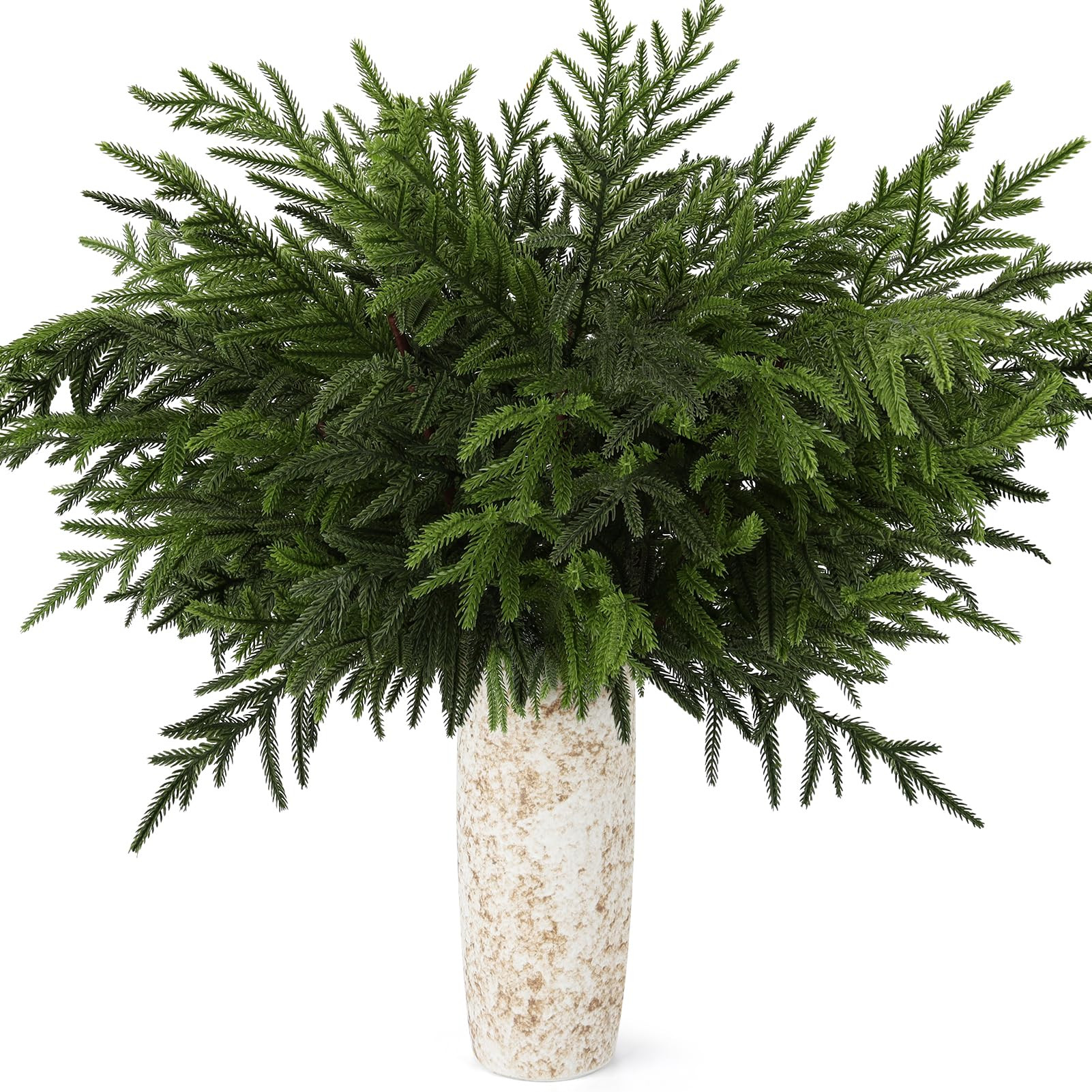 8Pcs 36 Inch Realistic Norfolk Pine Branches, Artificial Real Touch Christmas Pine Stems Picks Gr... | Amazon (US)