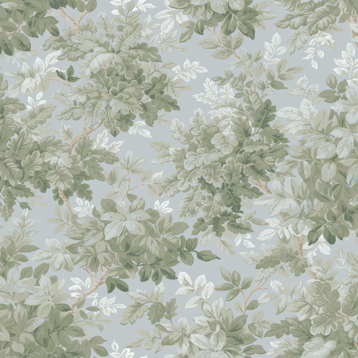 A-Street Prints Greenwood Light Blue Deciduous Wallpaper | DecoratorsBest