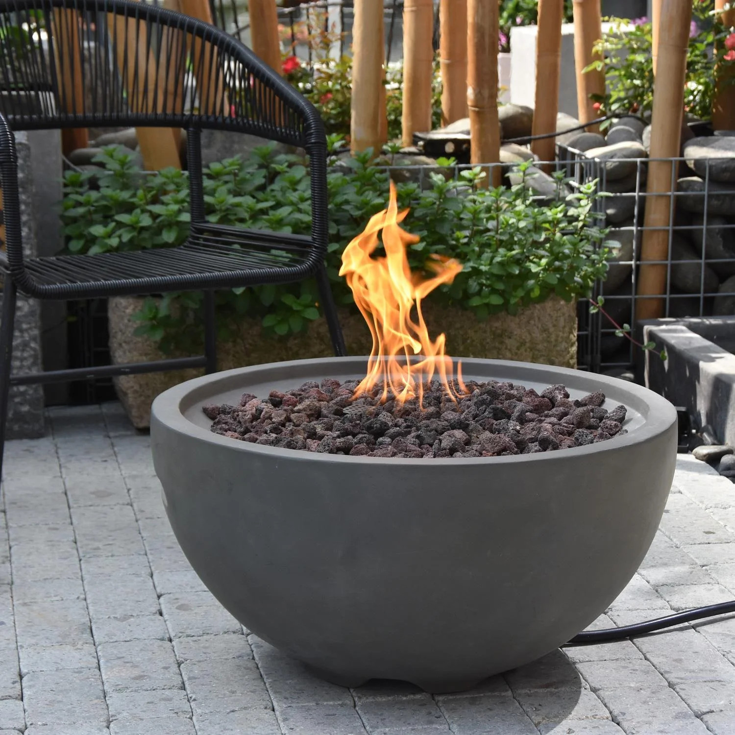 Modeno Nantucket Light Weight Fiber-Concrete Fire Pit Bowl Propane in Gray | Walmart (US)