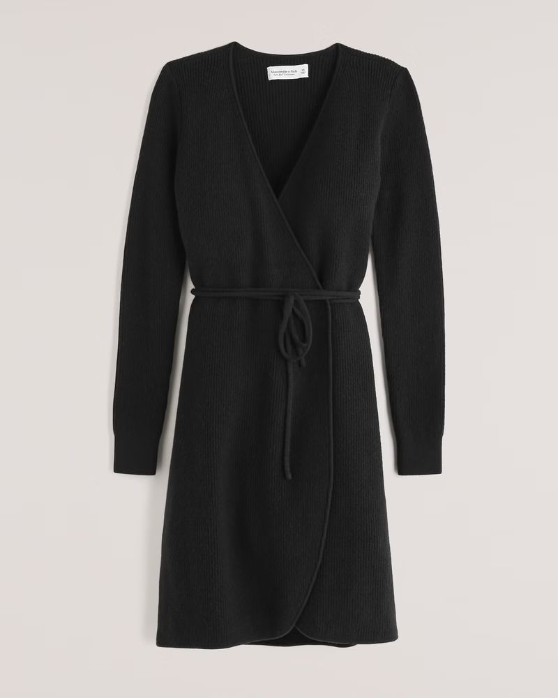 Women's Long-Sleeve Wrap Mini Sweater Dress | Women's Dresses & Jumpsuits | Abercrombie.com | Abercrombie & Fitch (US)