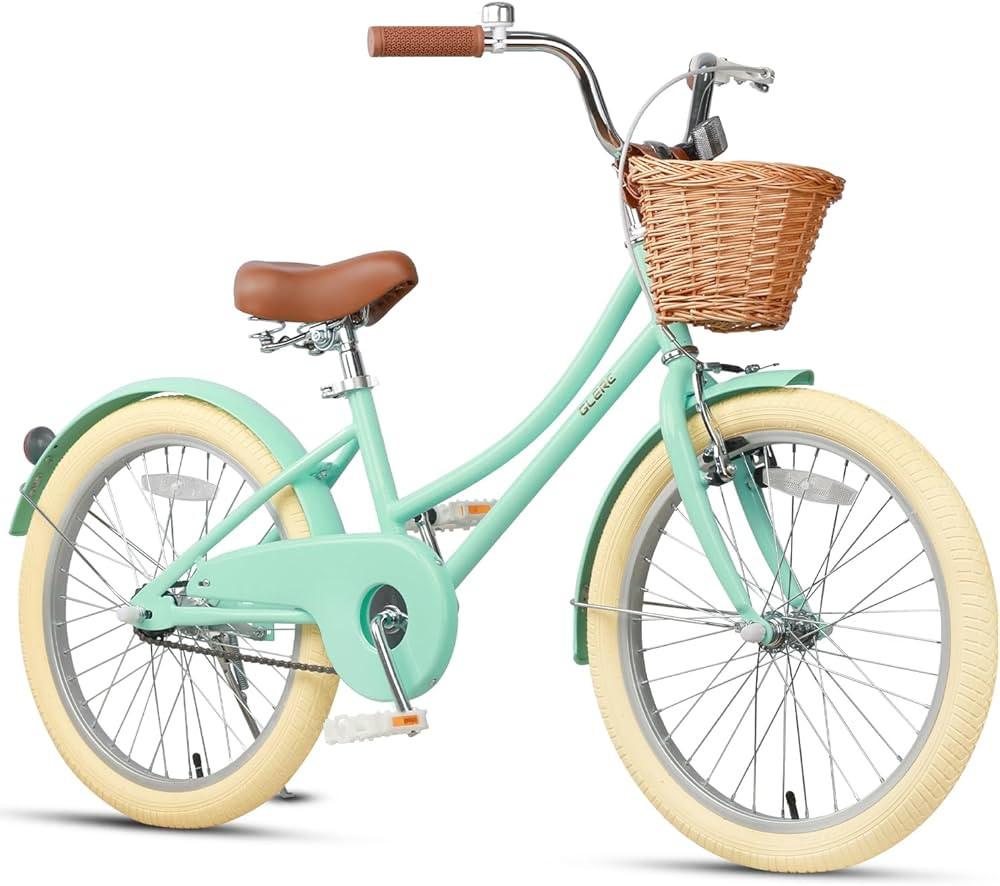 Glerc Little Molly 12-20 Inch Kids Retro Cruiser Bike for 2-13 Year Old with Wicker Basket & Trai... | Amazon (US)
