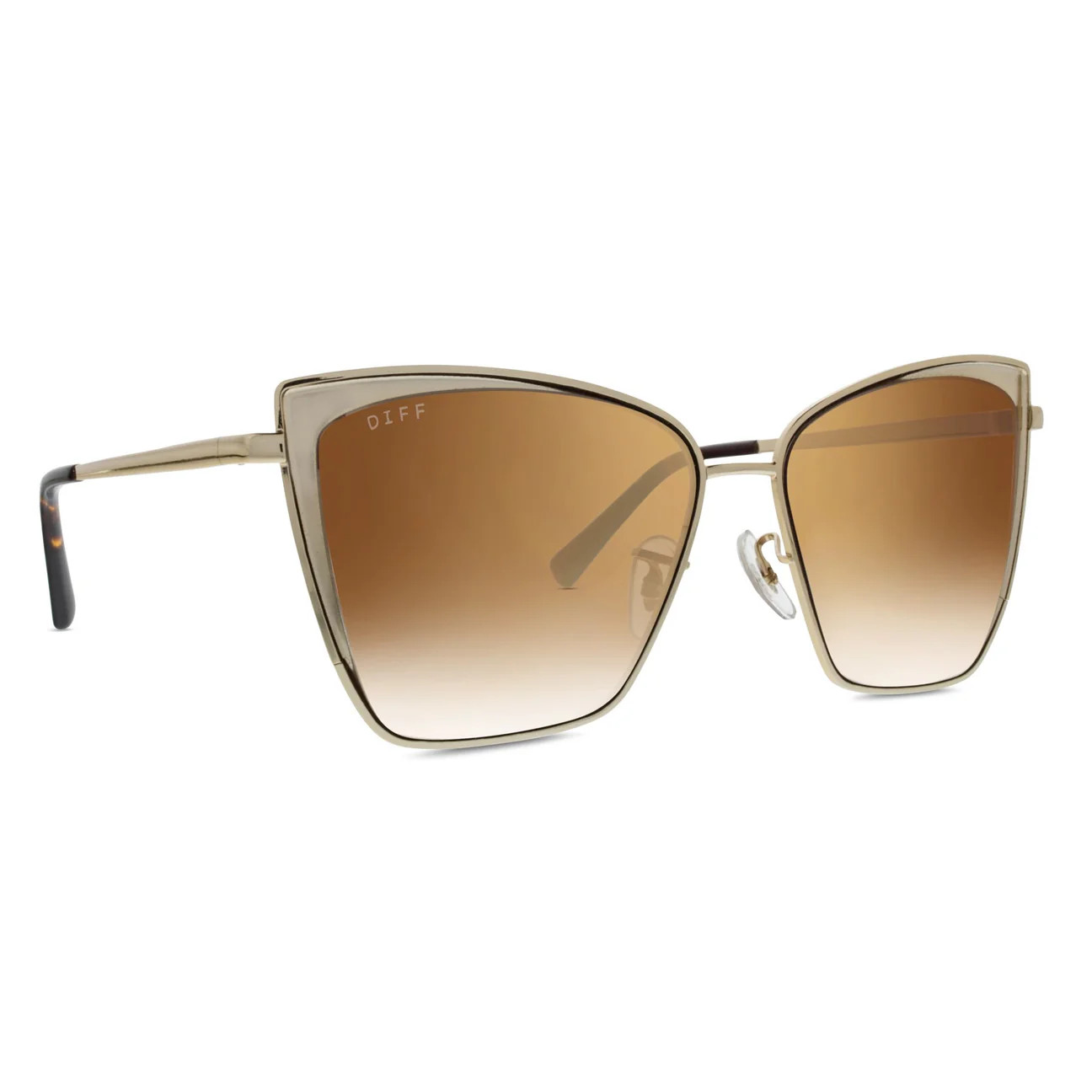 COLOR: gold flash brown gradient sunglasses | DIFF Eyewear