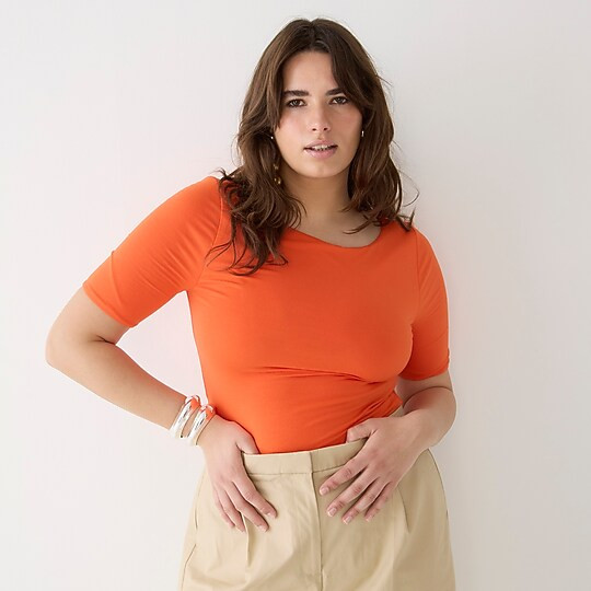 FormKnit elbow-sleeve T-shirt | J. Crew US