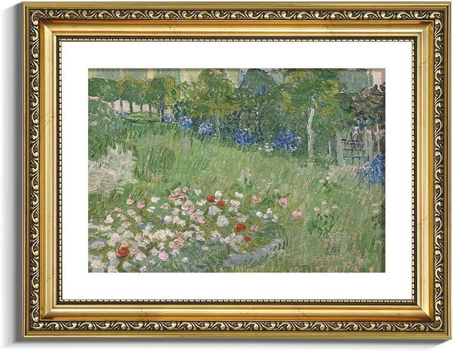 VIYYIEA Gold Framed Wall Art Canvas Print Home Decor Flower Van Gogh Wall Art Vintage Botanical G... | Amazon (US)