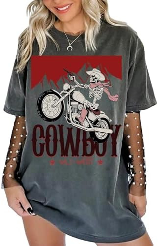 SOLY HUX Women's Summer Vintage Graphic Tees Short Sleeve Oversized T Shirt Western Rodeo Country... | Amazon (US)
