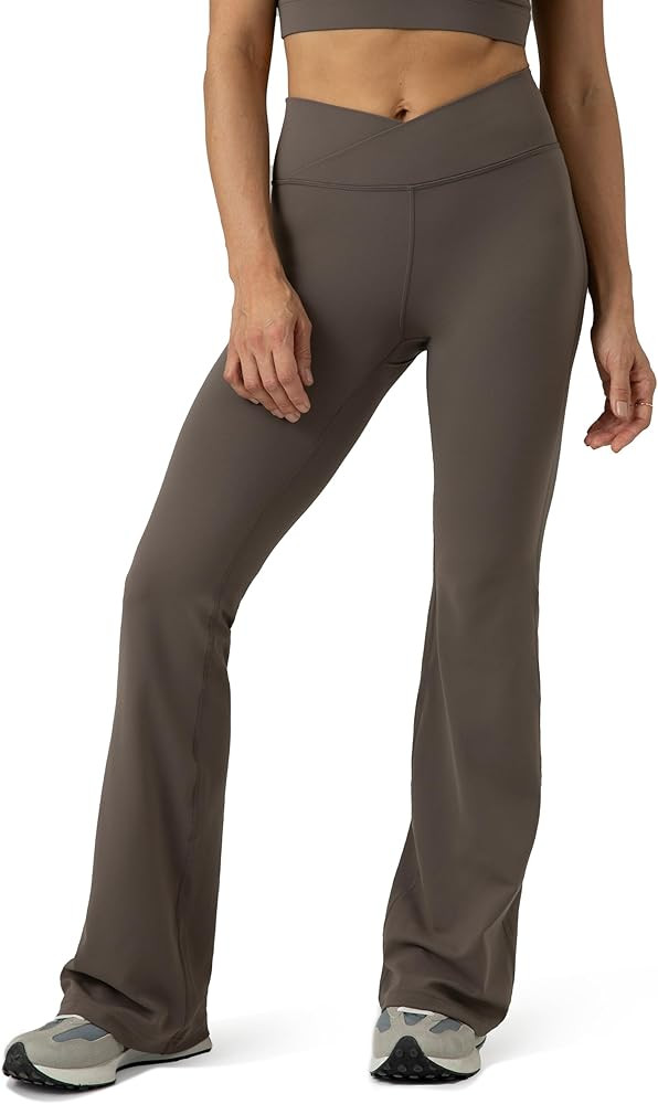 Colorfulkoala Women's Dreamlux Crossover Flare Leggings High Waisted Tummy Control Wide Leg Yoga ... | Amazon (US)