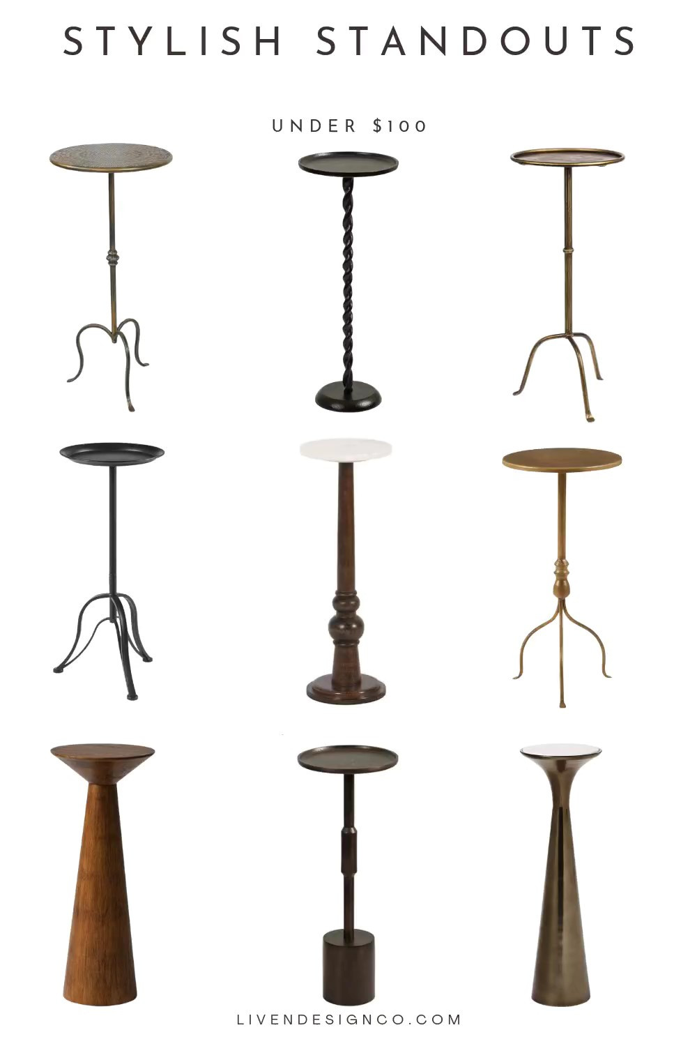 Martini side table under $100. Drink table. Accent table. End table. Living room table. Antique brass table. Pedestal table 

#LTKSeasonal #LTKHome #LTKSaleAlert