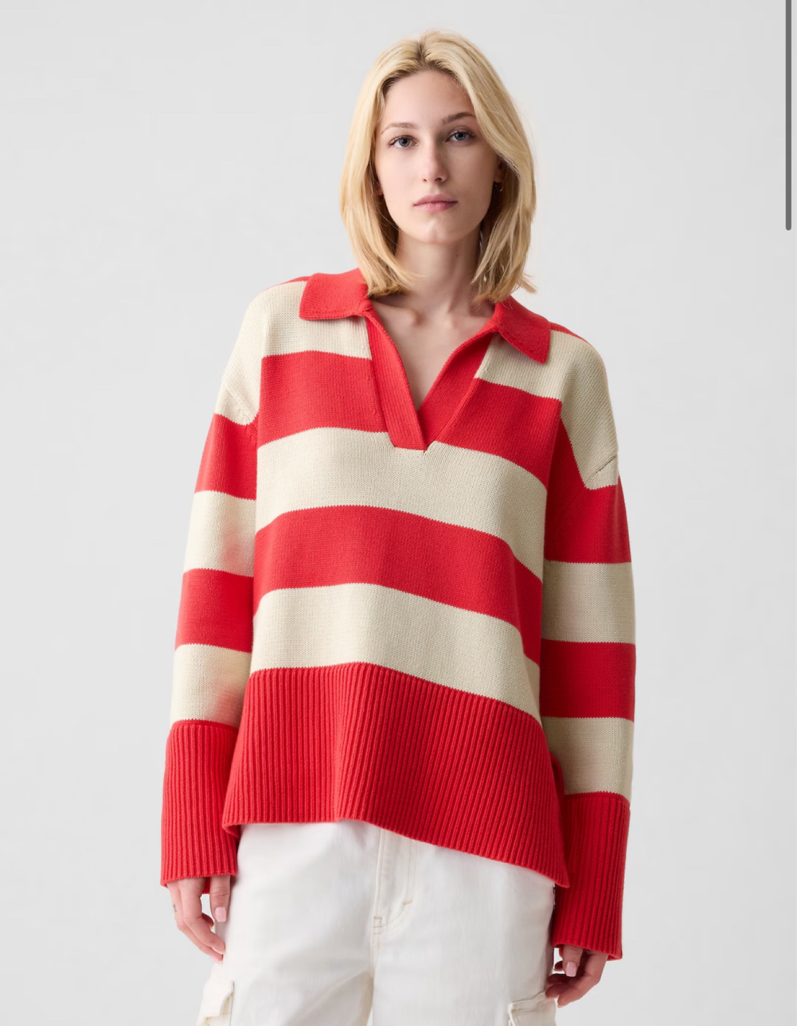 The perfect summer sweater! 
Gap / summer sweater / coastal grandmother / summer outfit / travel outfit / beach outfit / summer of red / red sweater

#LTKStyleTip #LTKFindsUnder100 #LTKSeasonal