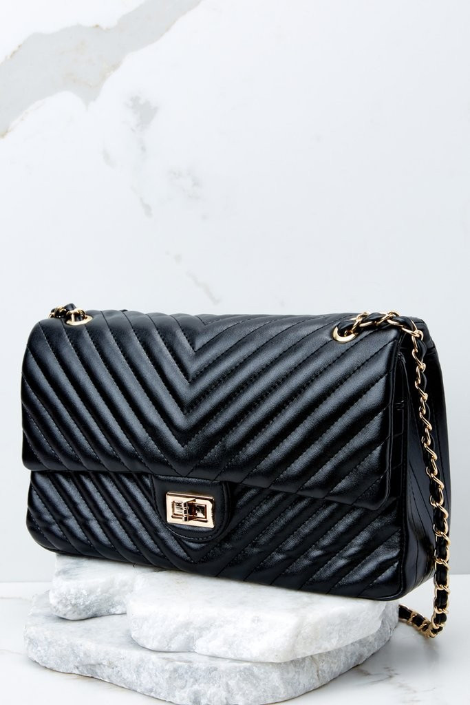 Polished And Poised Black Bag | Red Dress 