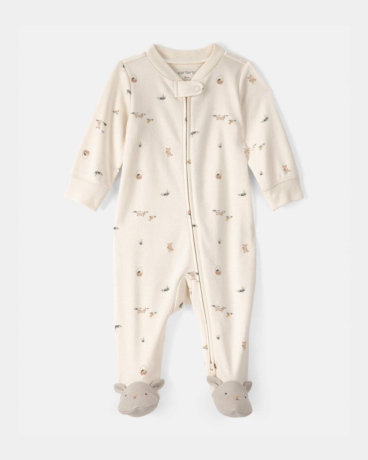 Baby Easter Bunny 100% Cotton 2-Way Zip Sleep & Play Pajama - Cream | Carter's Inc