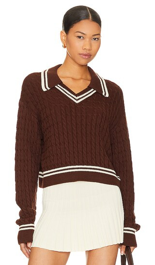 Eilir Sweater in Brown & White | Revolve Clothing (Global)