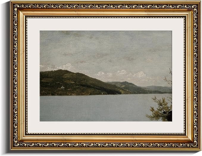 InSimSea Retro Gold Framed Wall Art, Home Room Lake Nature Scenery Vintage Wall Decor, Canvas Pri... | Amazon (US)