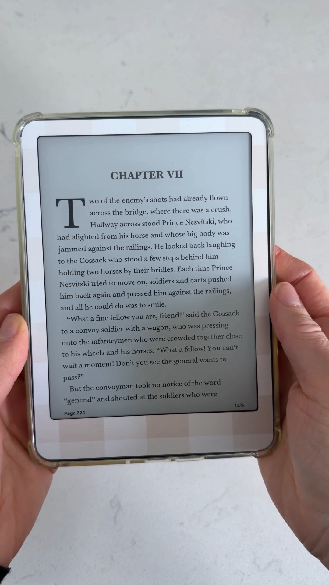 Gingham kindle skin 
