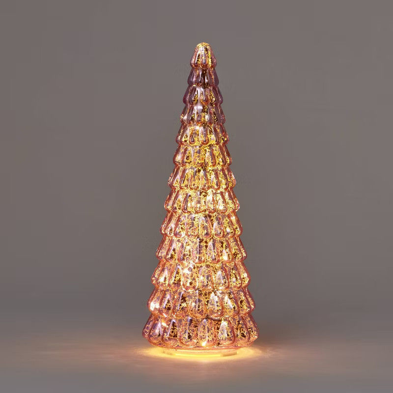 15" Lit Glass Christmas Tree Decorative Figurine - Wondershop™ | Target