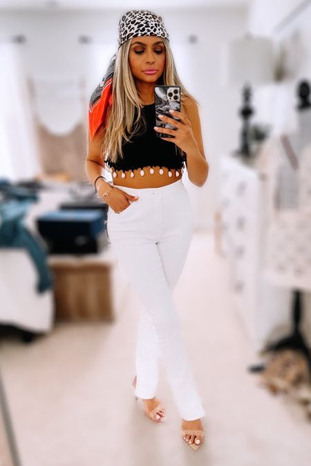 Loving these white pants ! 
Summer Time outfit perfect for a night out ! I’ll be rocking this in Greece this summer 

#LTKstyletip #LTKtravel #LTKSeasonal