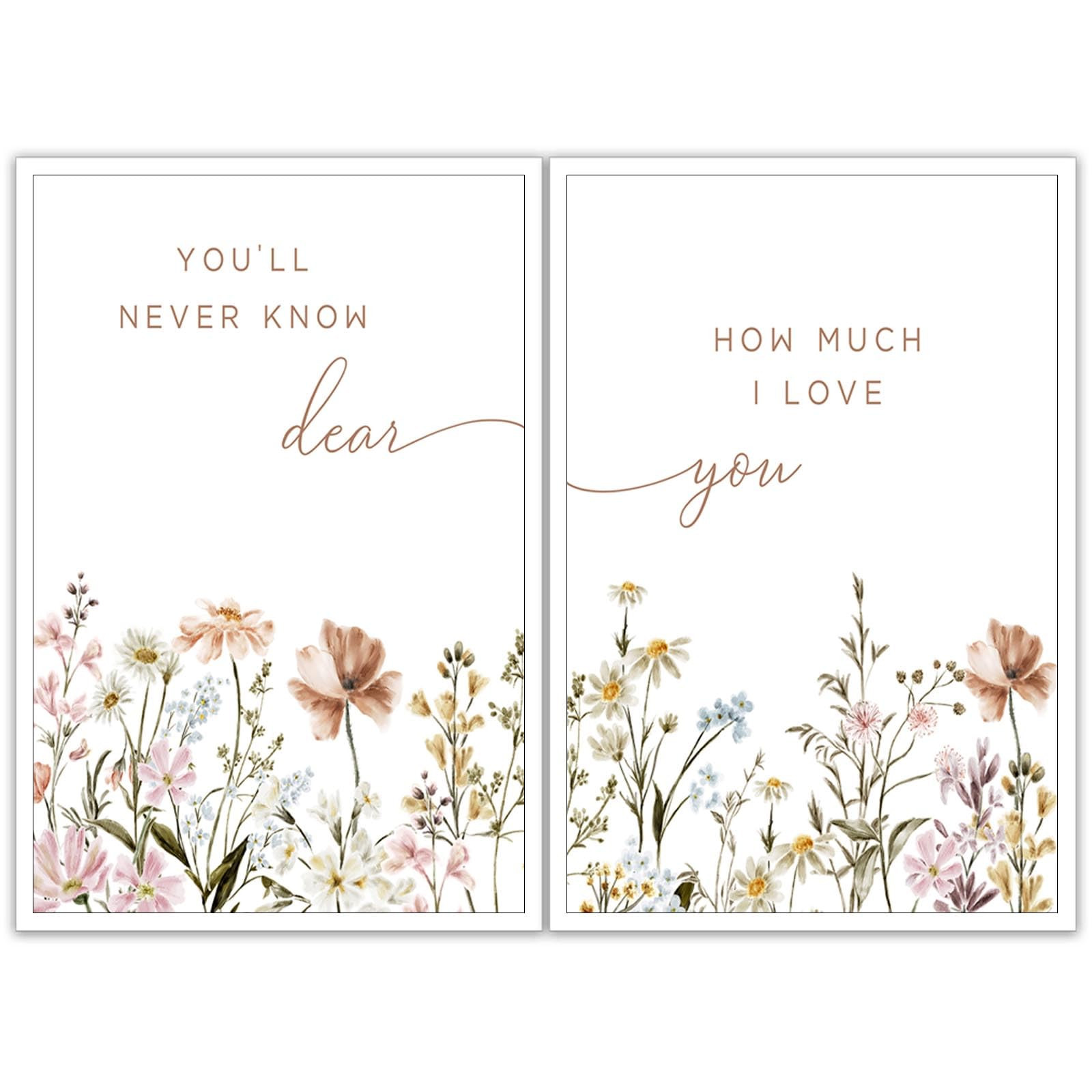 Generic Set Of 2 You'Ll Never Know Dear How Much I Love You Poster Wildflower Nursery Wall Art Th... | Amazon (US)
