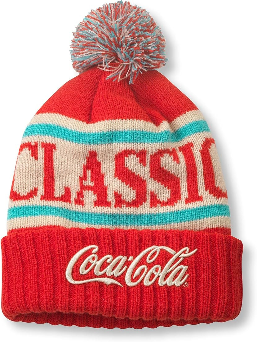 AMERICAN NEEDLE Coke Coca Cola Classic Pillow Line Knit Beanie, Red/Ivory/Teal (23012A-COKE-RDIVT... | Amazon (US)