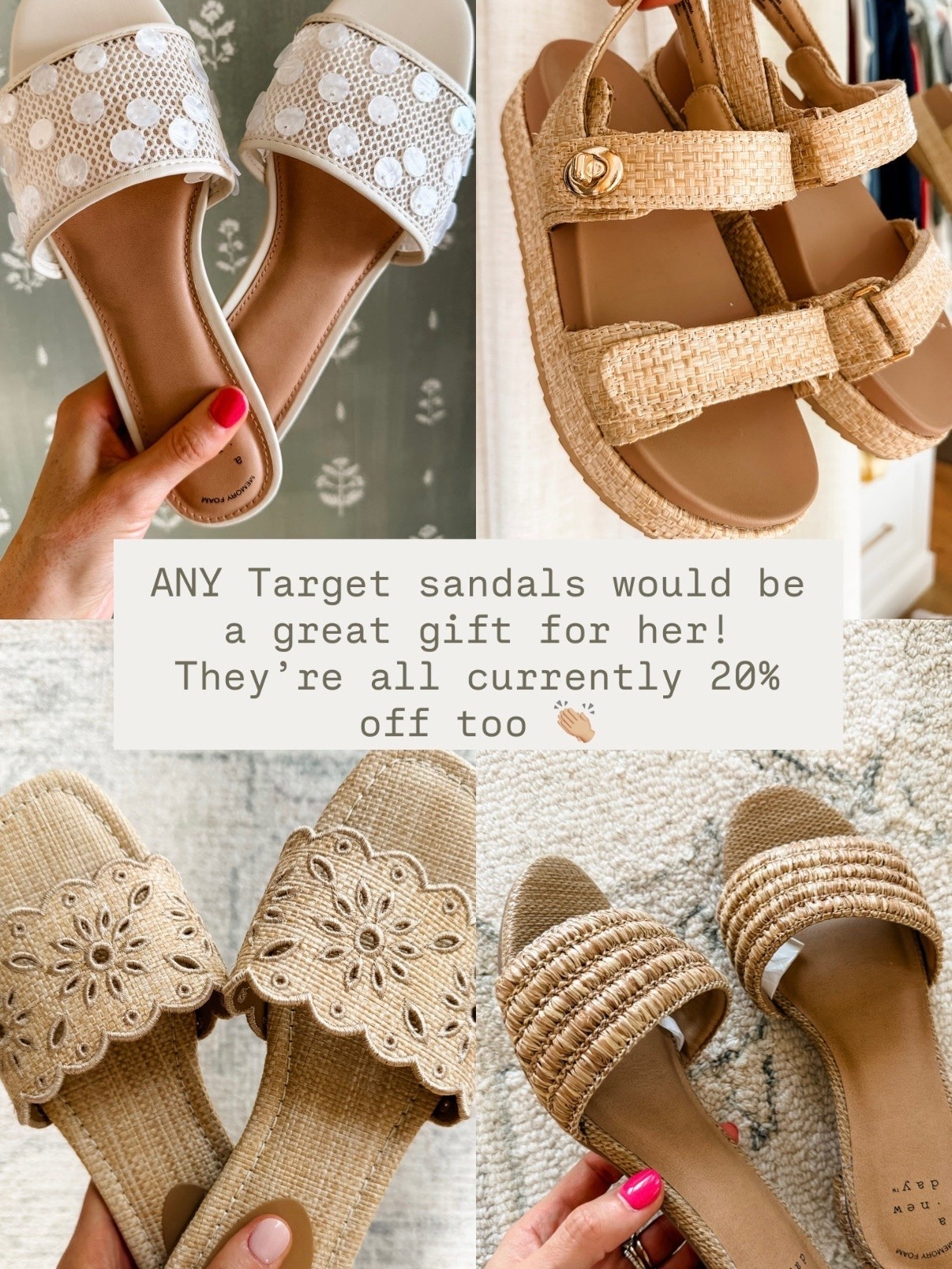 Grab these while they’re on sale 👏🏼 such great gifts for mom!

Loverly Grey, Target find, neutral sandals, sale alert, Mother’s Day gift ideas

#LTKMothersDay #LTKSaleAlert