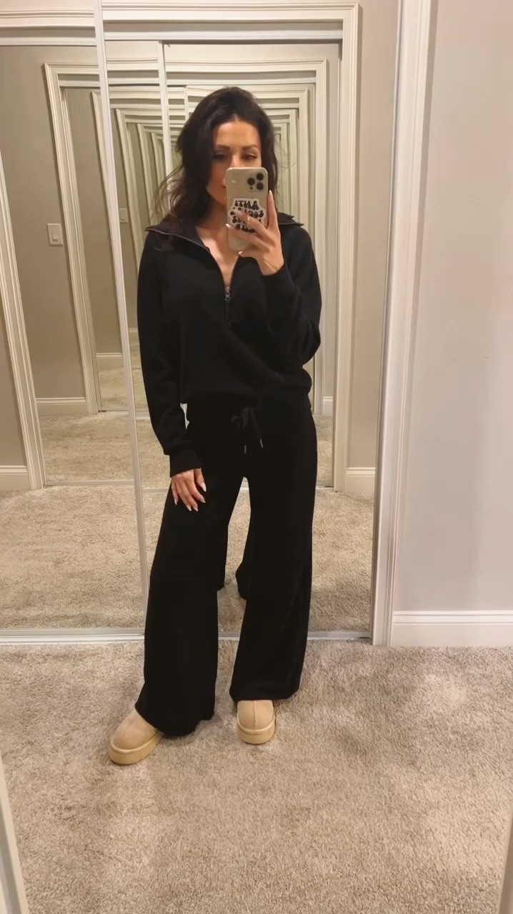 I own a million and one matching sweatsuit sets, but there is absolutely nothing else that compares to the comfort of my Spanx AirEssentials. 

Wearing the AirEssentials Half-way Zip in Very Black (XS), matched with the AirEssentials Wide Leg Pant in Very Black (Petite inseam, XS).

#Spanxpartner

#LTKActive #LTKTravel #LTKHoliday