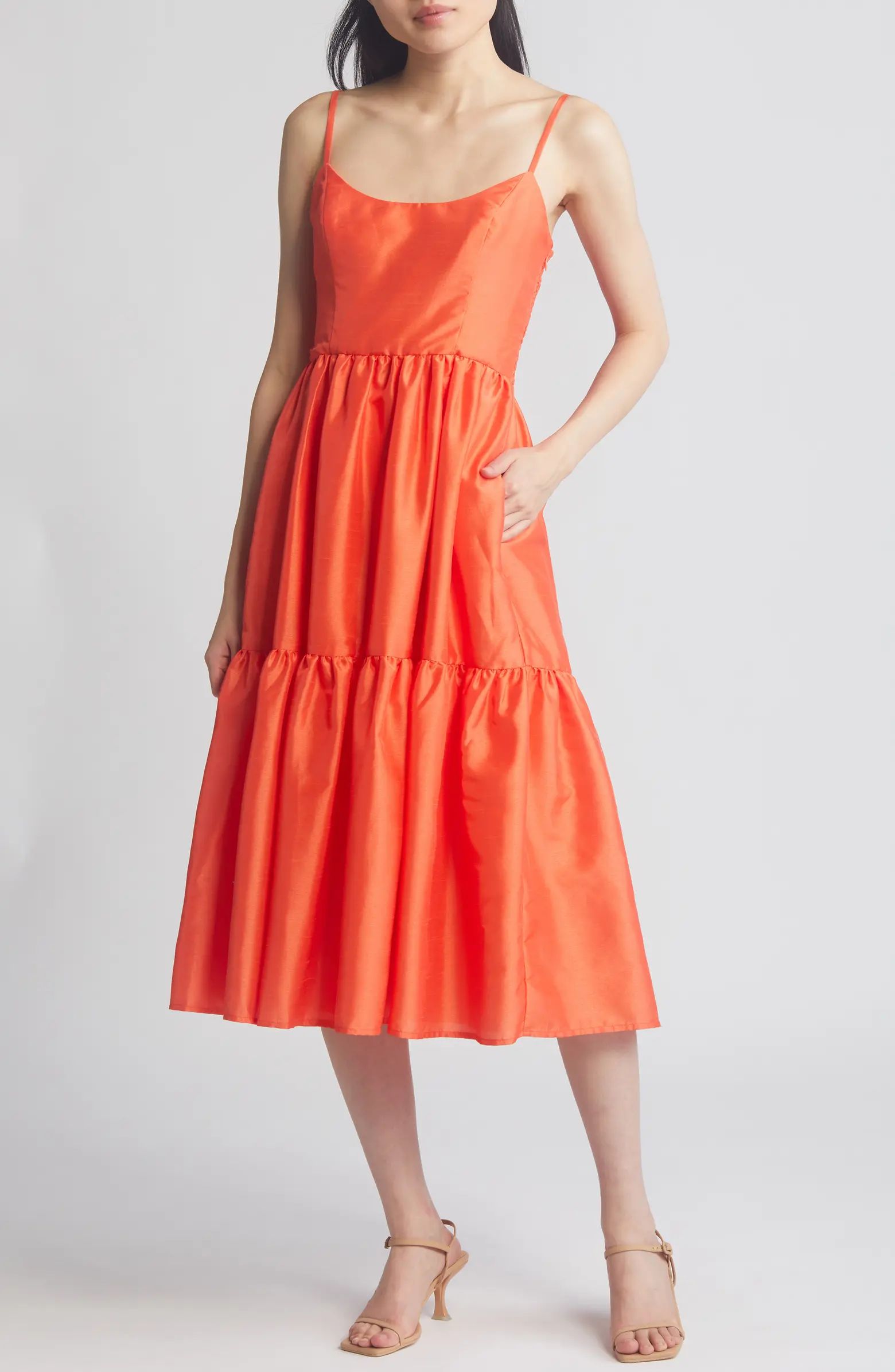 Hutch Tommy Sleeveless Tiered Organza Midi Dress | Nordstrom | Nordstrom