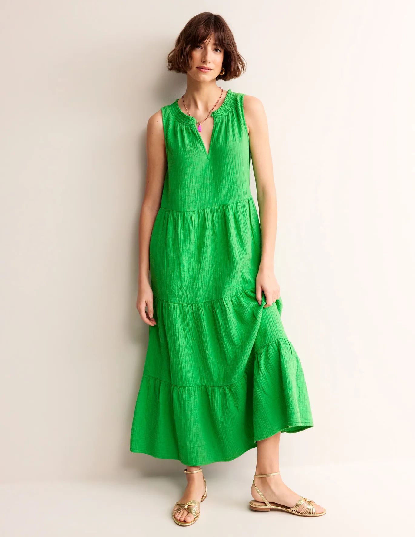 Double Cloth Maxi Tiered Dress | Boden (US)