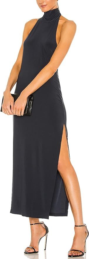 Women's Halter Neck Backless Maxi Dress Sexy Side Slit Prom Dress Elegant Bodycon Formal Evening ... | Amazon (US)