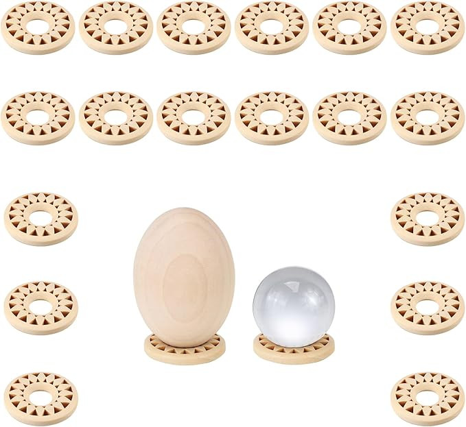 Sphere Stand, Crystal Sphere Holders and Stands, Decorative Wooden Chicken Egg Holder, Elegant Eg... | Amazon (US)