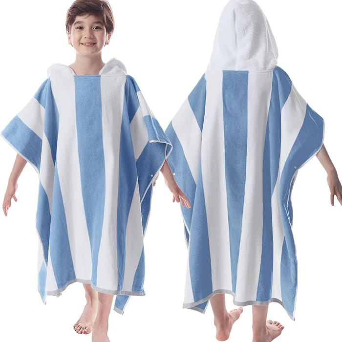 VOOVA & MOVAS Hooded Beach Towel for Big Kids | Large (8-16Years) Soft and Absorbent Cotton Ponch... | Amazon (US)