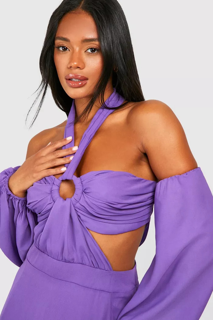 Halterneck Cut Out Chiffon Maxi Dress | Boohoo.com (UK & IE)